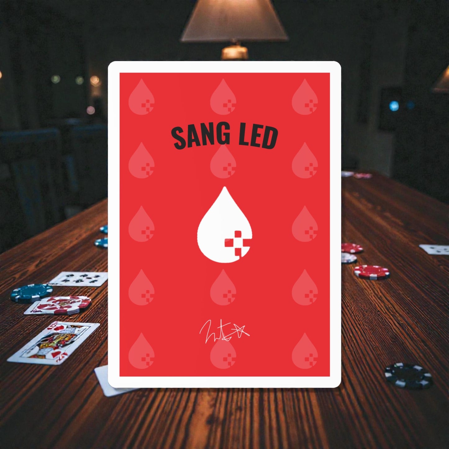 SANG LED Signature Playing Cards – Red Drop Deck